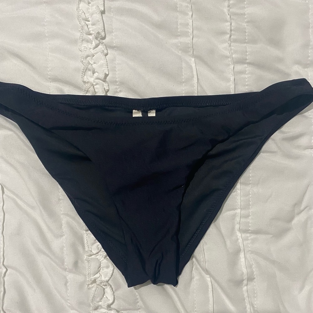 J. Crew Black Cheeky Rouched Bikini Bottoms Women's S